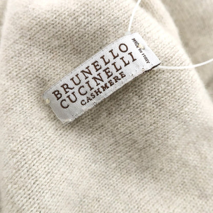 【中古】ブルネロクチネリ Brunello Cucinelli ハイゲージカシミヤ ニットキャップ グレーxホワイト【 状態ランクB 】【 メンズ 】