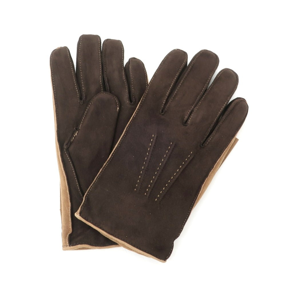 【中古】【未使用】グローブス gloves カシミヤライニング シープレザー グローブ 手袋 ダークブラウンxブラウン【 8 】【 状態ランクS 】【 メンズ 】