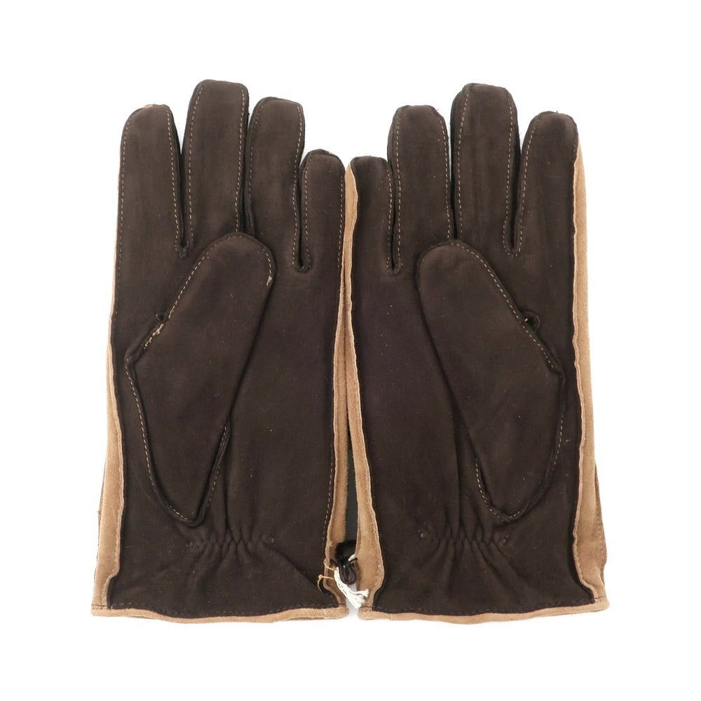 【中古】【未使用】グローブス gloves カシミヤライニング シープレザー グローブ 手袋 ダークブラウンxブラウン【 8 】【 状態ランクS 】【 メンズ 】