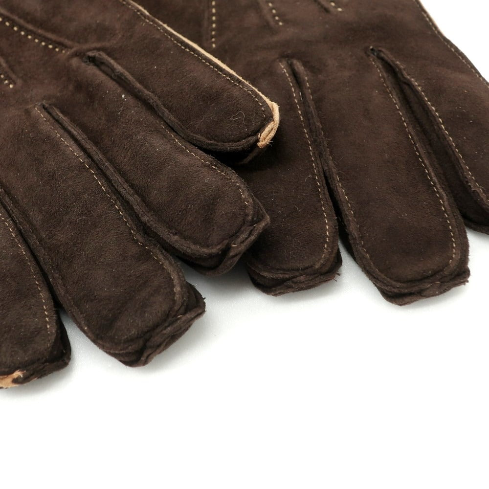 【中古】【未使用】グローブス gloves カシミヤライニング シープレザー グローブ 手袋 ダークブラウンxブラウン【 8 】【 状態ランクS 】【 メンズ 】