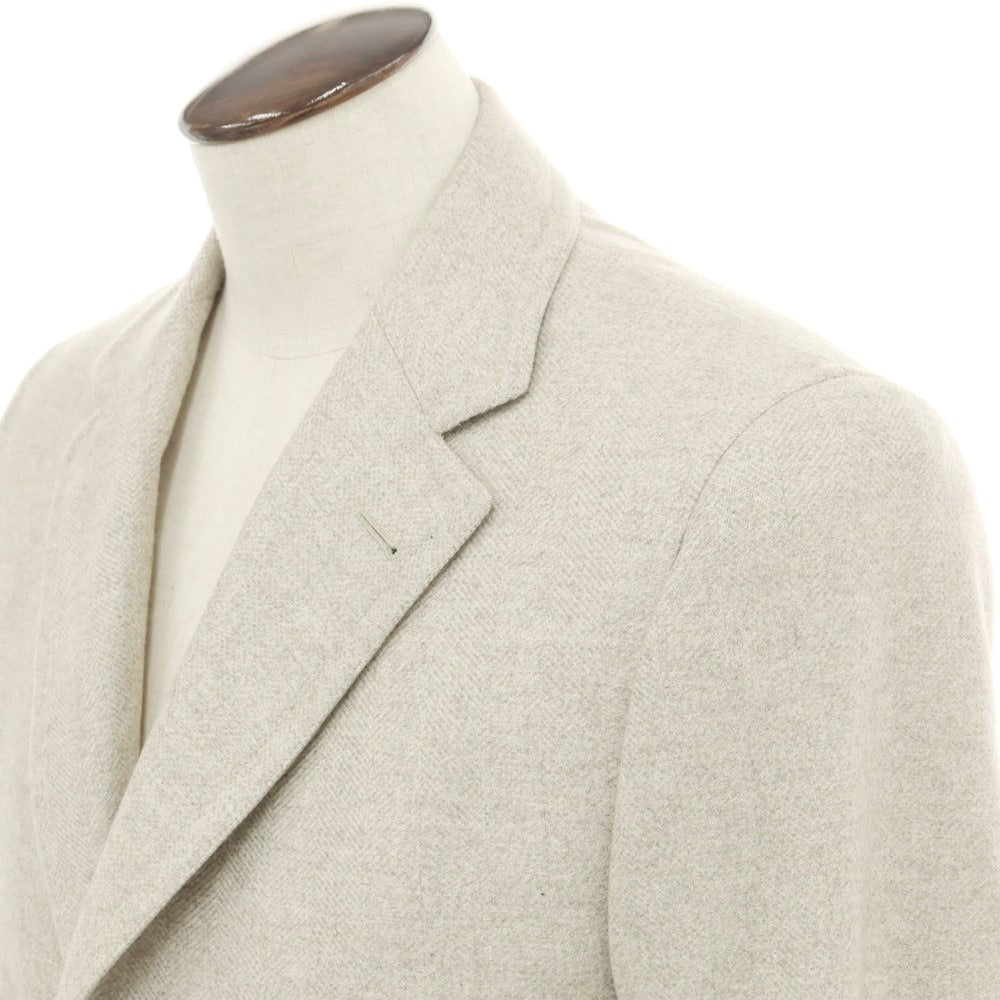 【中古】カナーリ CANALI カシミヤ チェスターフィールドコート ライトグレーxグレージュ【 48 】【 状態ランクB 】【 メンズ 】