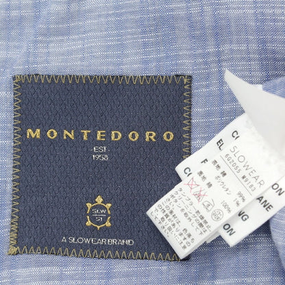 【中古】モンテドーロ Montedoro ストレッチ コットン サッカー チェック ベスト カジュアル系ジレ ホワイトxオリーブグリーン【サイズXS】【GRN】【S/S】【状態ランクB】【メンズ】【758995】