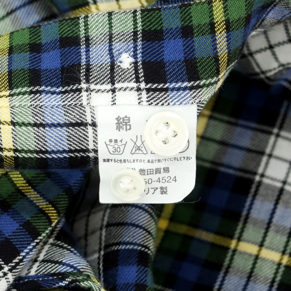 [Used] Giannetto Cotton Check Wide Collar Casual Shirt Navy x Green [S] [Condition Rank B] ​​[Men&