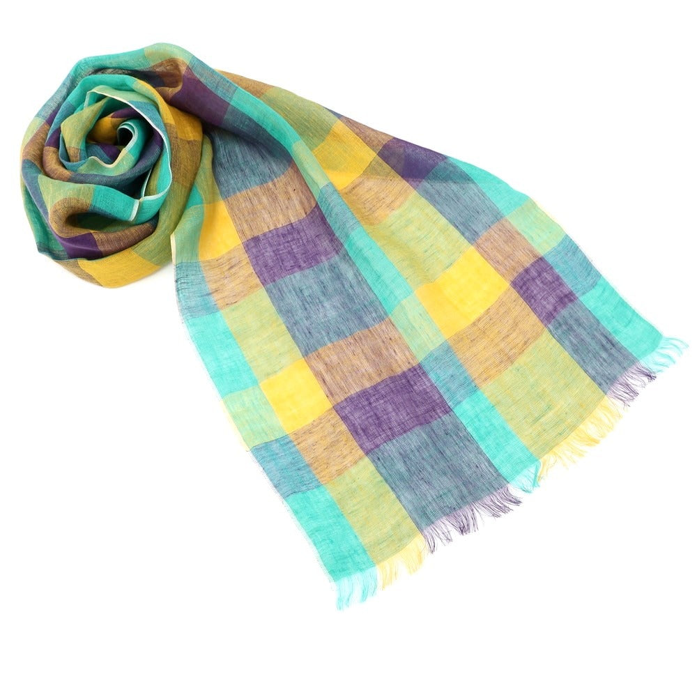 [Used] ARIANNA Linen Check Scarf Multicolor [MLT] [S/S] [Condition Rank B] ​​[Men&