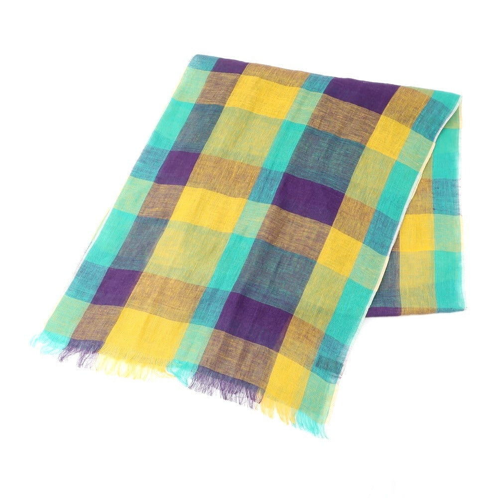 [Used] ARIANNA Linen Check Scarf Multicolor [MLT] [S/S] [Condition Rank B] ​​[Men&