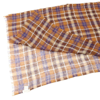 [Used] CRUCIANI Linen Check Scarf Brown x Navy [BRW] [S/S] [Condition Rank B] ​​[Men&