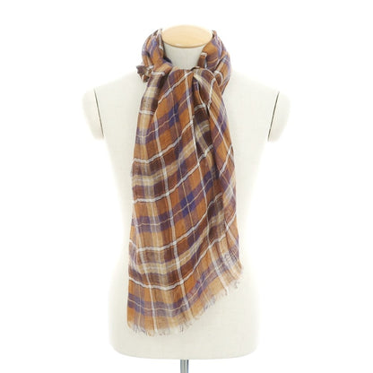 [Used] CRUCIANI Linen Check Scarf Brown x Navy [BRW] [S/S] [Condition Rank B] ​​[Men&