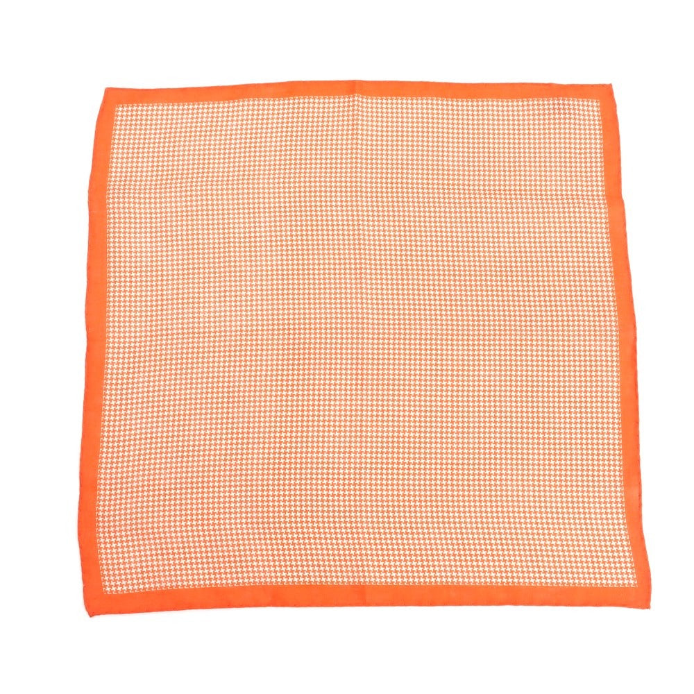 [Used] PETRONIUS Linen Houndstooth Pattern Pocket Square Orange x White [Condition Rank B] ​​[Men&