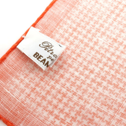 [Used] PETRONIUS Linen Houndstooth Pattern Pocket Square Orange x White [Condition Rank B] ​​[Men&