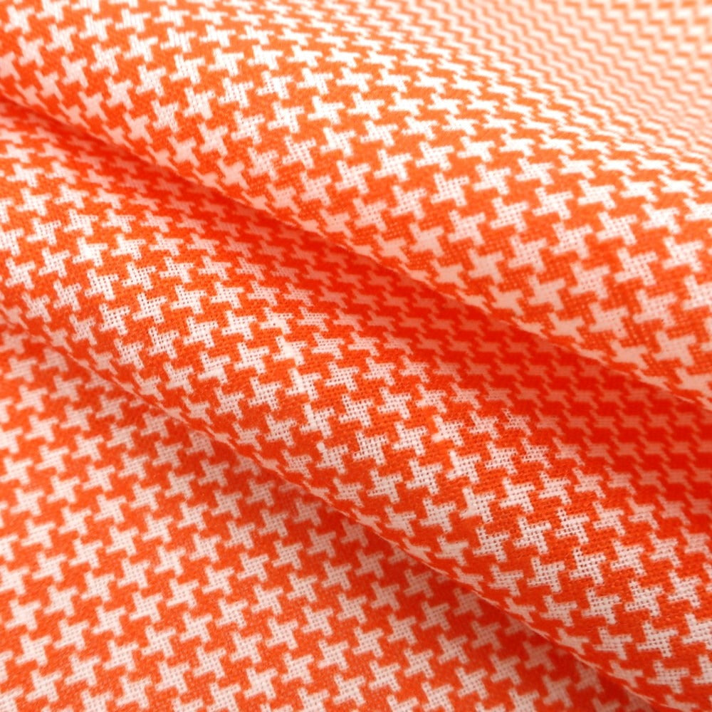 [Used] PETRONIUS Linen Houndstooth Pattern Pocket Square Orange x White [Condition Rank B] ​​[Men&