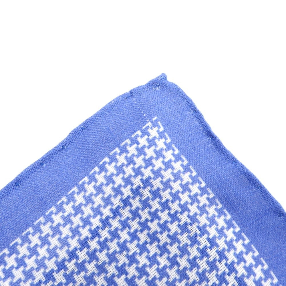 [Used] PETRONIUS Linen Houndstooth Pattern Pocket Square Purple Blue x White [Condition Rank B] ​​[Men&