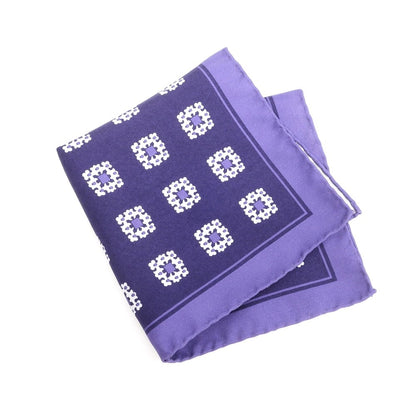 [Used] Franco Bassi Silk Small Pattern Pocket Square Purple x White [Condition Rank B] ​​[Men&