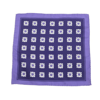 [Used] Franco Bassi Silk Small Pattern Pocket Square Purple x White [Condition Rank B] ​​[Men&