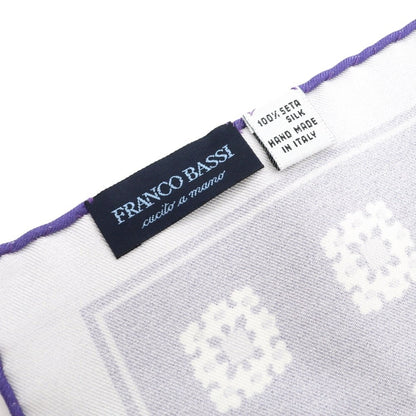 [Used] Franco Bassi Silk Small Pattern Pocket Square Purple x White [Condition Rank B] ​​[Men&