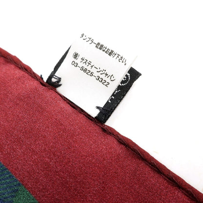 [Used] Brewer Silk Check Pocket Square Wine Red x Navy [Condition Rank B] ​​[Men&