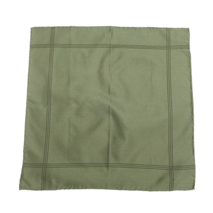 [Used] Stefano Bigi Silk Check Pocket Square Olive Green [Condition Rank B] ​​[Men&