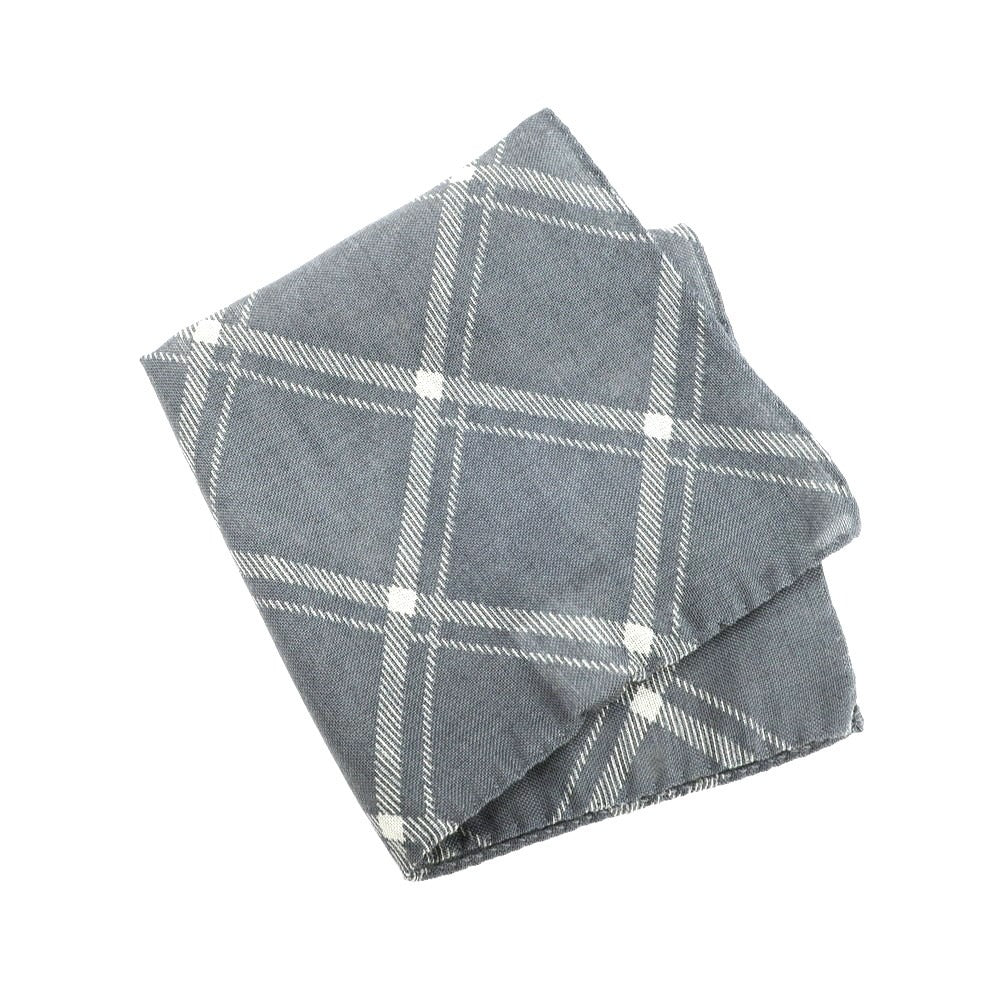 [Used] eleventy wool silk check pocket square, gray x white [Condition rank B] ​​[Men&