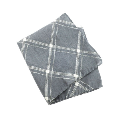 [Used] eleventy wool silk check pocket square, gray x white [Condition rank B] ​​[Men&