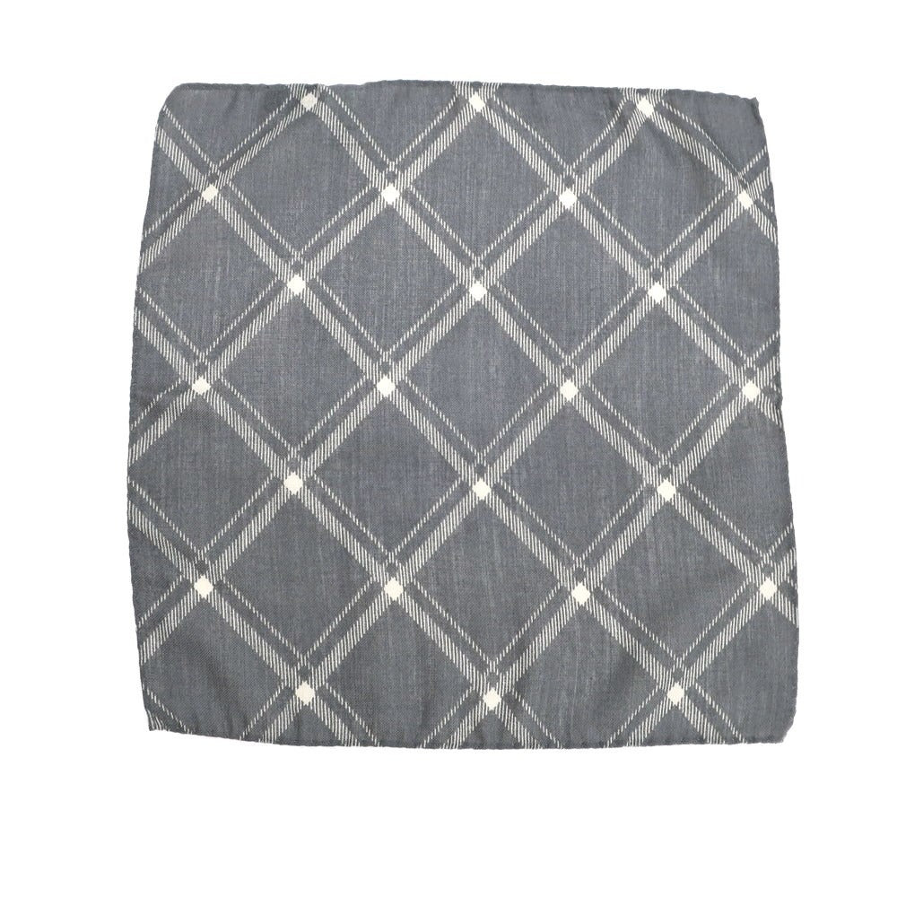 [Used] eleventy wool silk check pocket square, gray x white [Condition rank B] ​​[Men&