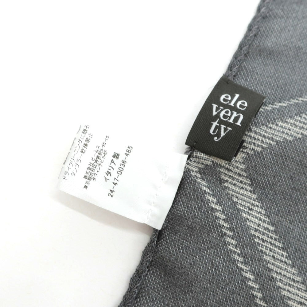 [Used] eleventy wool silk check pocket square, gray x white [Condition rank B] ​​[Men&