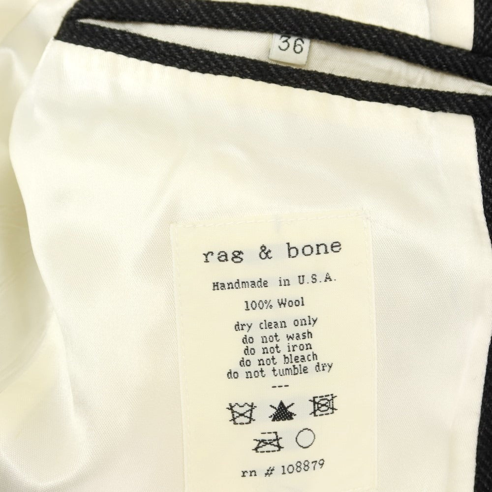 【中古】ラグアンドボーン rag &amp; bone ウール ヘリンボーン 2B カジュアルジャケット ダークグレー【 36 】【 状態ランクC 】【 メンズ 】