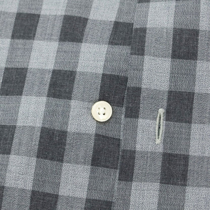 [Used] GIANGI Cotton Check Round Collar Casual Shirt Light Gray x Gray [Size 40] [GRY] [S/S/A/W] [Condition Rank B] ​​[Men&