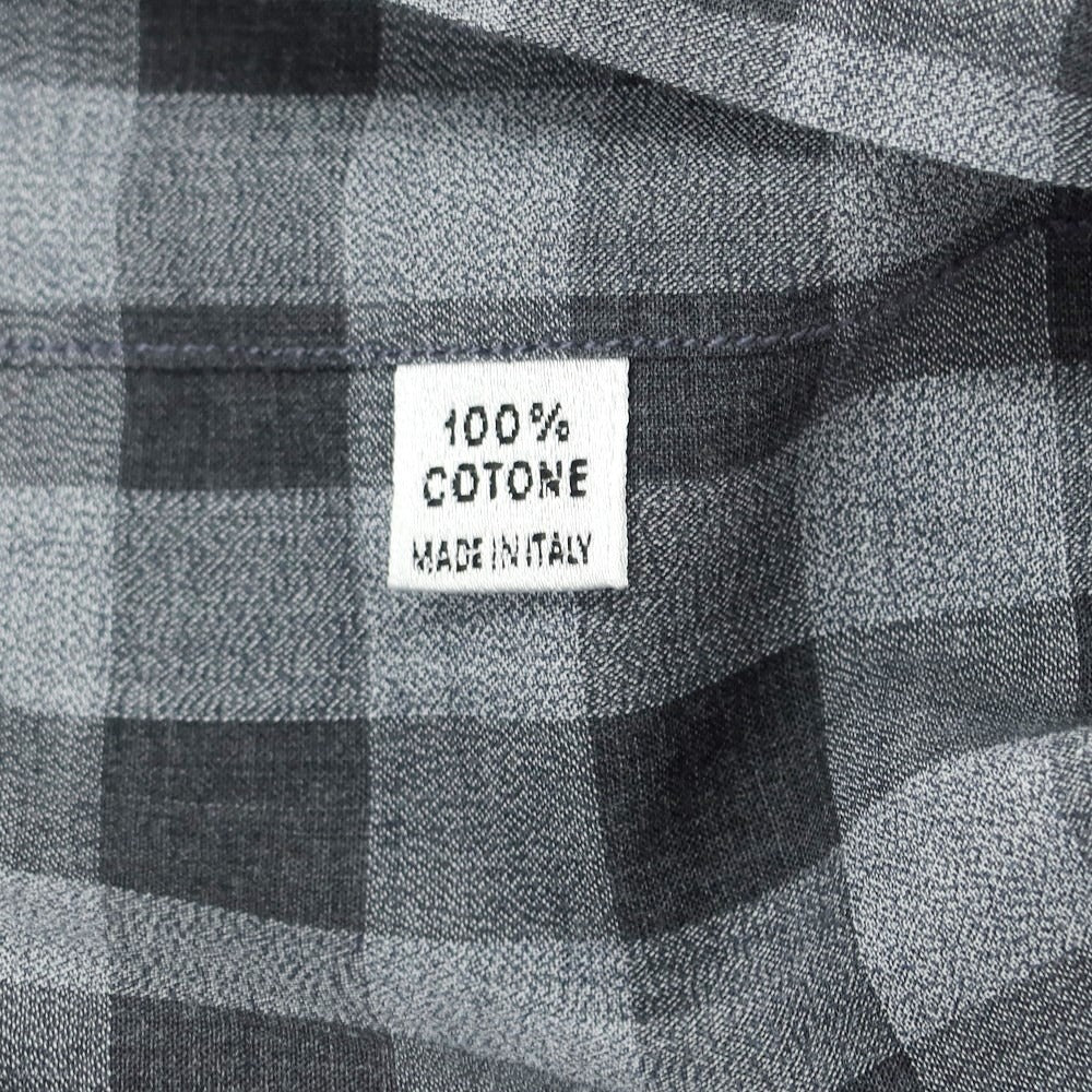 [Used] GIANGI Cotton Check Round Collar Casual Shirt Light Gray x Gray [Size 40] [GRY] [S/S/A/W] [Condition Rank B] ​​[Men&