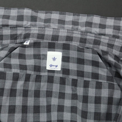 [Used] GIANGI Cotton Check Round Collar Casual Shirt Light Gray x Gray [Size 40] [GRY] [S/S/A/W] [Condition Rank B] ​​[Men&