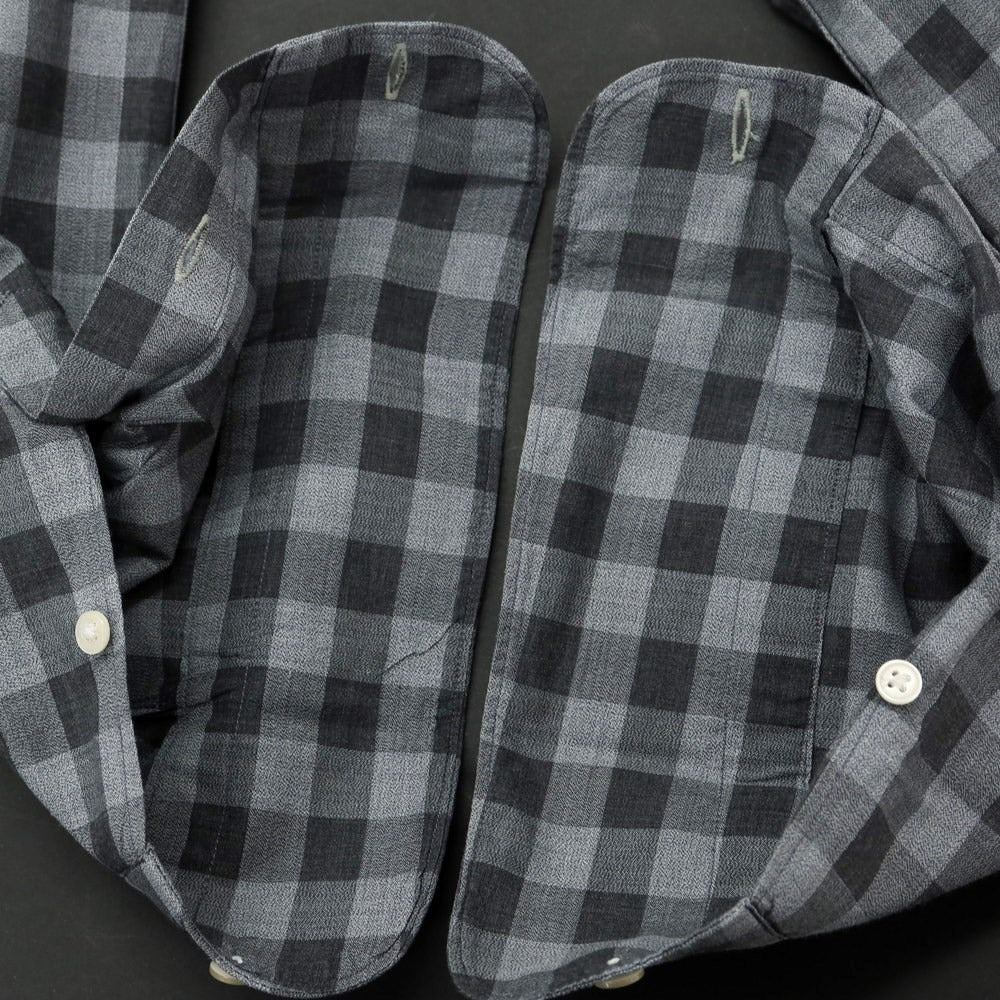 [Used] GIANGI Cotton Check Round Collar Casual Shirt Light Gray x Gray [Size 40] [GRY] [S/S/A/W] [Condition Rank B] ​​[Men&