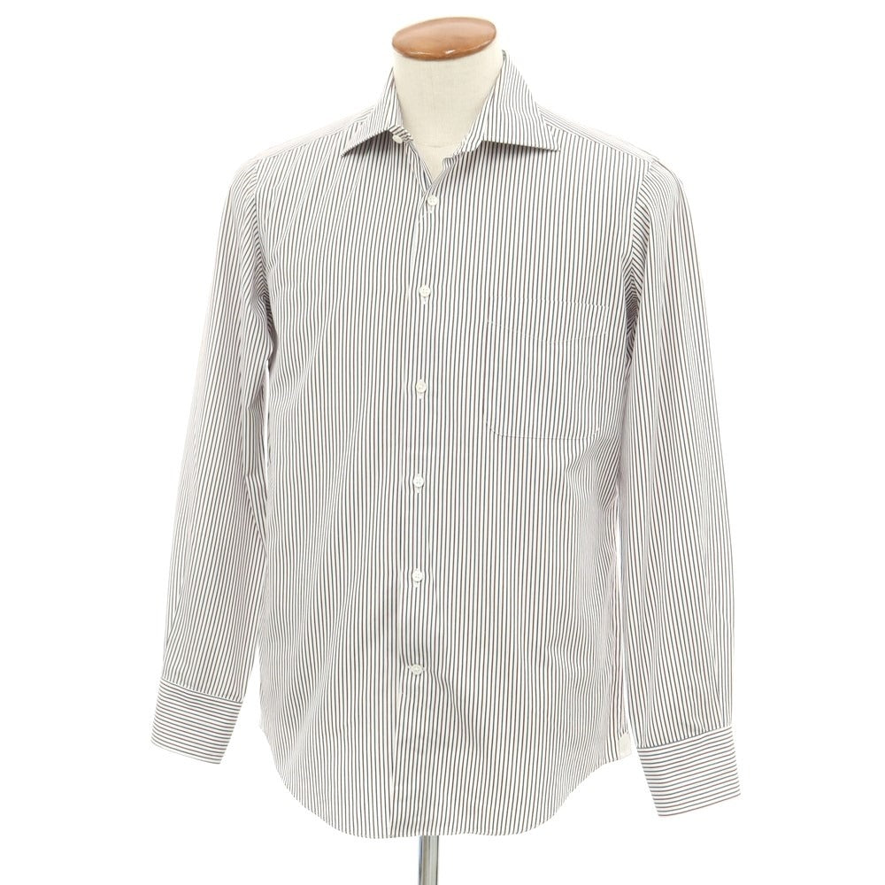 [Used] CHOYA Cotton Stripe Wide Collar Dress Shirt White x Navy [Size 39] [WHT] [S/S/A/W] [Condition Rank B] ​​[Men&