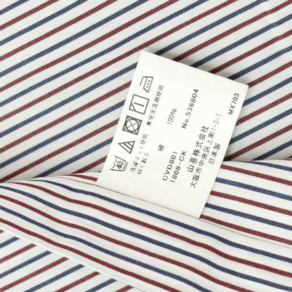 [Used] CHOYA Cotton Stripe Wide Collar Dress Shirt White x Navy [Size 39] [WHT] [S/S/A/W] [Condition Rank B] ​​[Men&