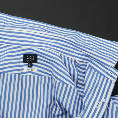 [Used] STYLE WORKS Cotton Regular Collar Dress Shirt Light Blue x White [Size L] [BLU] [S/S/A/W] [Condition Rank C] [Men&