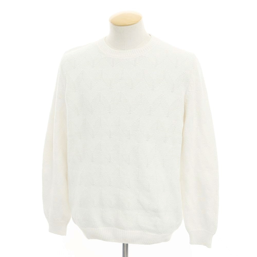 [Used] Altea Mid-gauge Cotton Nylon Crew Neck Pullover Knit White [Size M] [WHT] [S/S] [Condition Rank C] [Men&