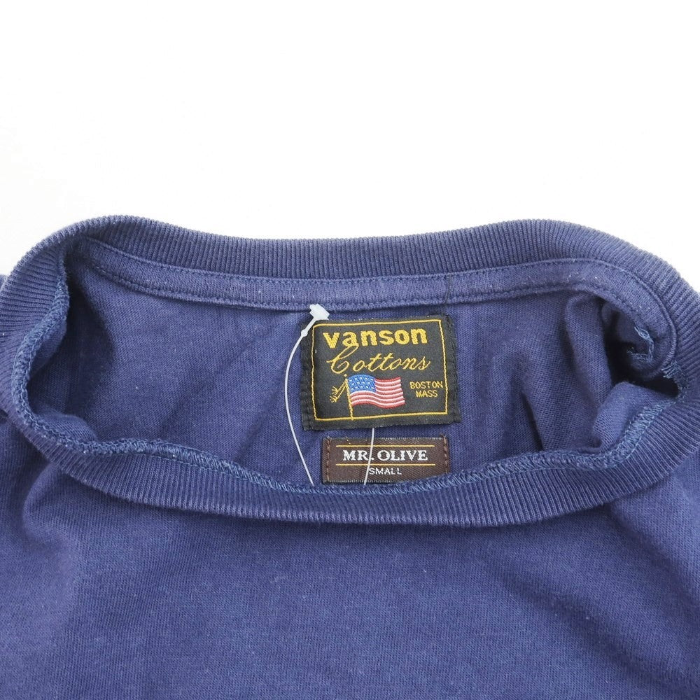 【中古】ミスターオリーブ MR.OLIVE × VANSON コットン クルーネック 半袖Ｔシャツ ネイビー【サイズS】【NVY】【S/S】【状態ランクC】【メンズ】【759373】
[APD]