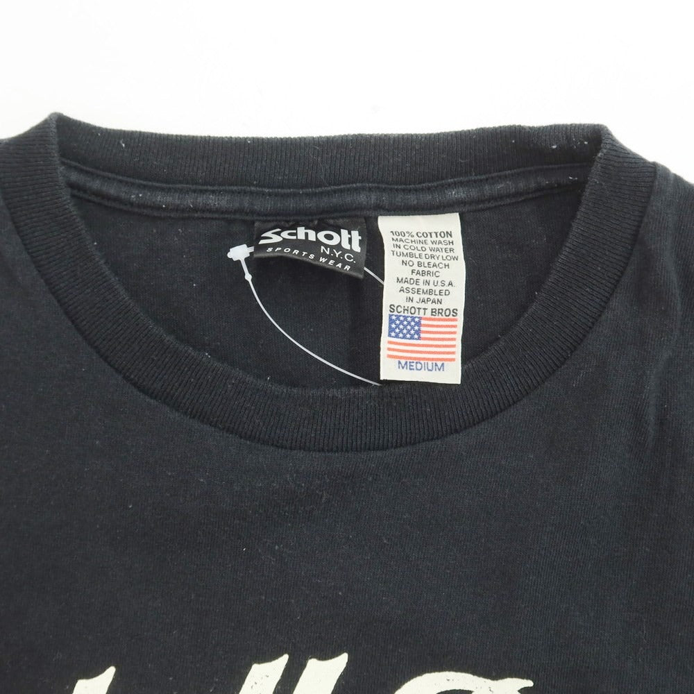 [Used] Schott Cotton Crew Neck Short Sleeve T-Shirt Black [Size M] [BLK] [S/S] [Condition Rank C] [Men&