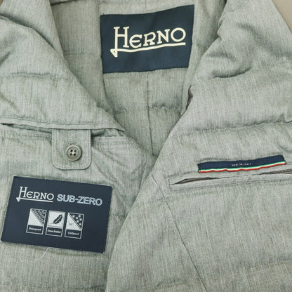 【中古】ヘルノ Herno ポリエステル ダウンコート オリーブグレージュ系【 48 】【 状態ランクC 】【 メンズ 】