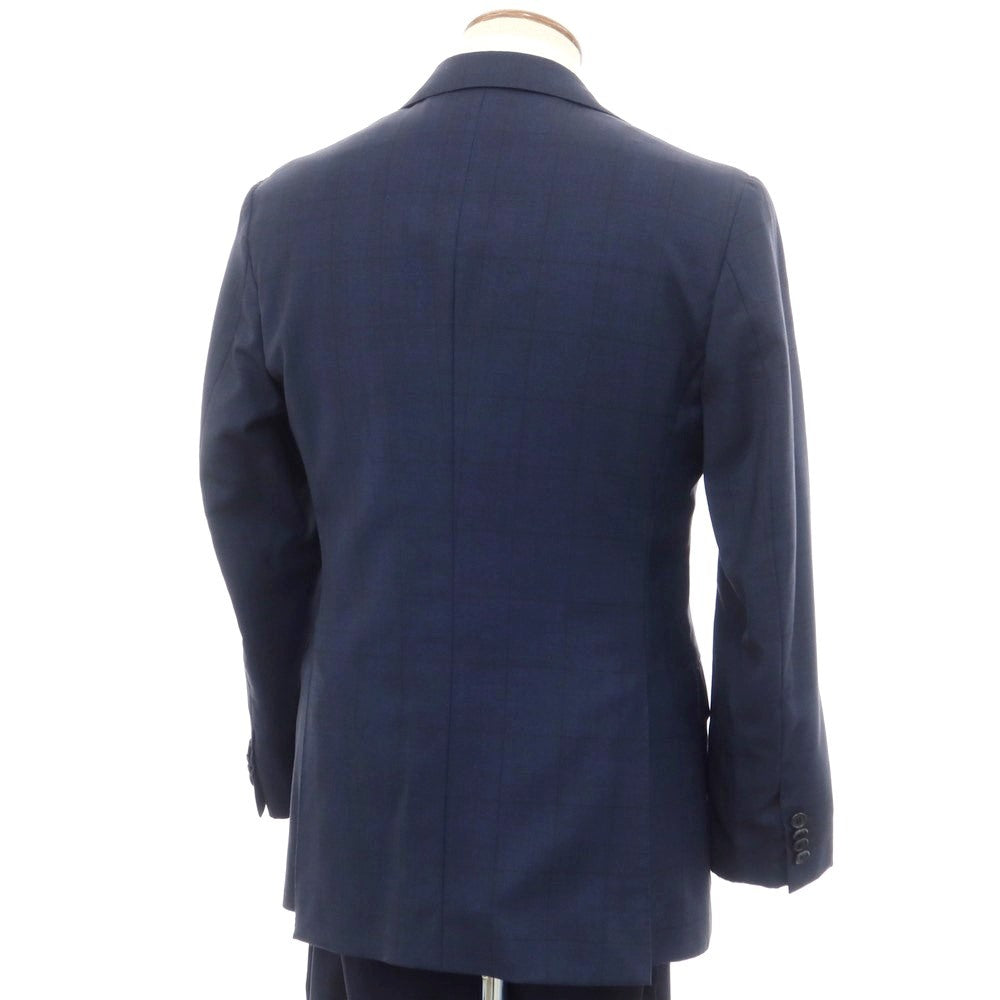 [Used] Valditaro SHIPS special order check wool cashmere 3 button suit light navy x black [46 7R] [Condition rank C] [Men&