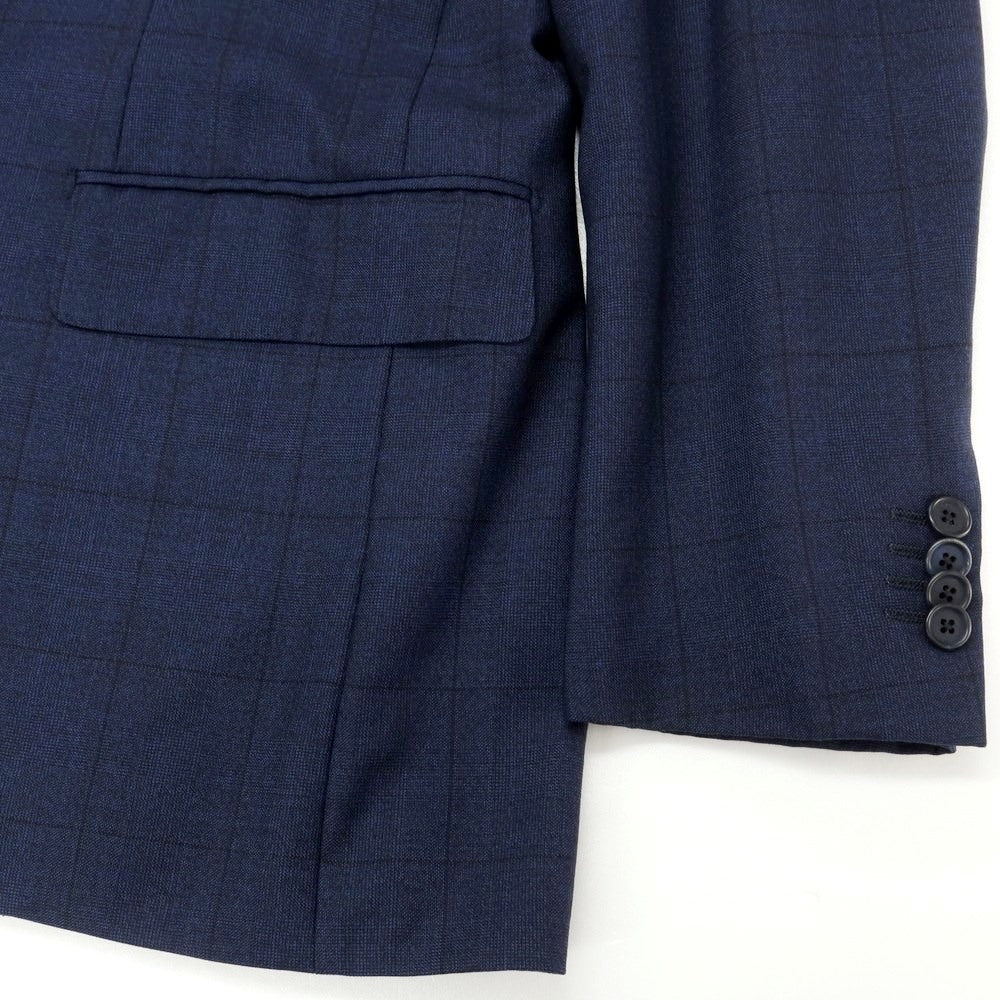 [Used] Valditaro SHIPS special order check wool cashmere 3 button suit light navy x black [46 7R] [Condition rank C] [Men&