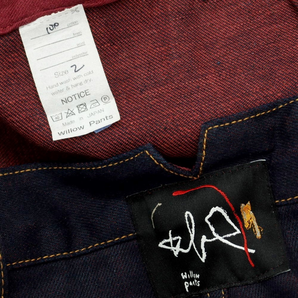 [Used] WILLOW PANTS Wide Denim Pants Jeans Dark Navy x Red [2] [Condition Rank B] ​​[Men&