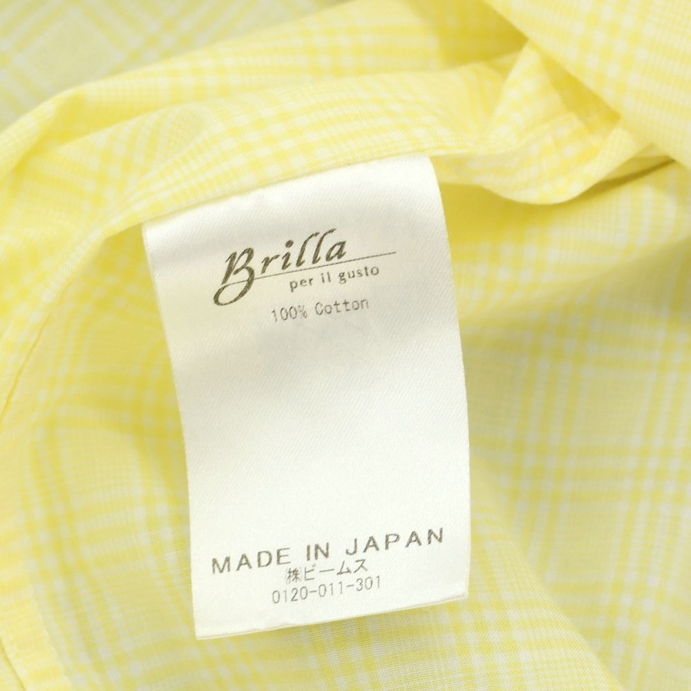 【中古】ブリッラ ペル イル グスト Brilla per il gusto コットン タブカラー ドレスシャツ イエローxホワイト【サイズ38】【YEL】【S/S/A/W】【状態ランクB】【メンズ】【759286】