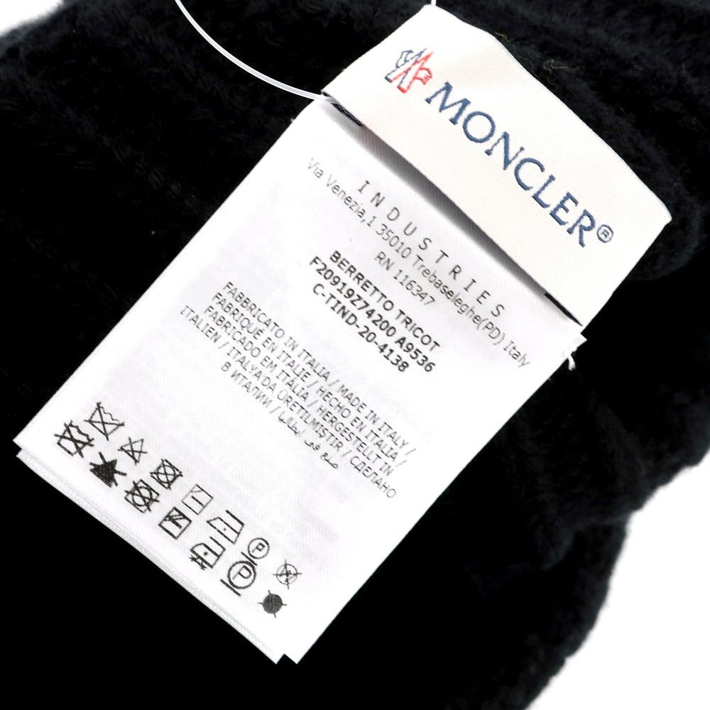 【中古】モンクレール MONCLER ミドルゲージウール ニットキャップ ブラックxレッド×ダークブルー【 状態ランクB 】【 メンズ 】