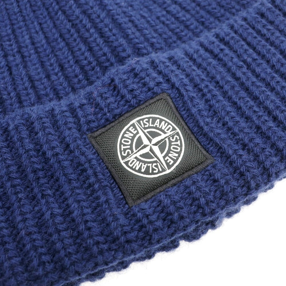 【中古】ストーンアイランド STONE ISLAND ミドルゲージウール ニットキャップ ネイビーブルー【 状態ランクB 】【 メンズ 】