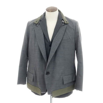 [Used] Sacai polyester wool layered casual jacket, grey [3] [Condition rank B] ​​[Men&