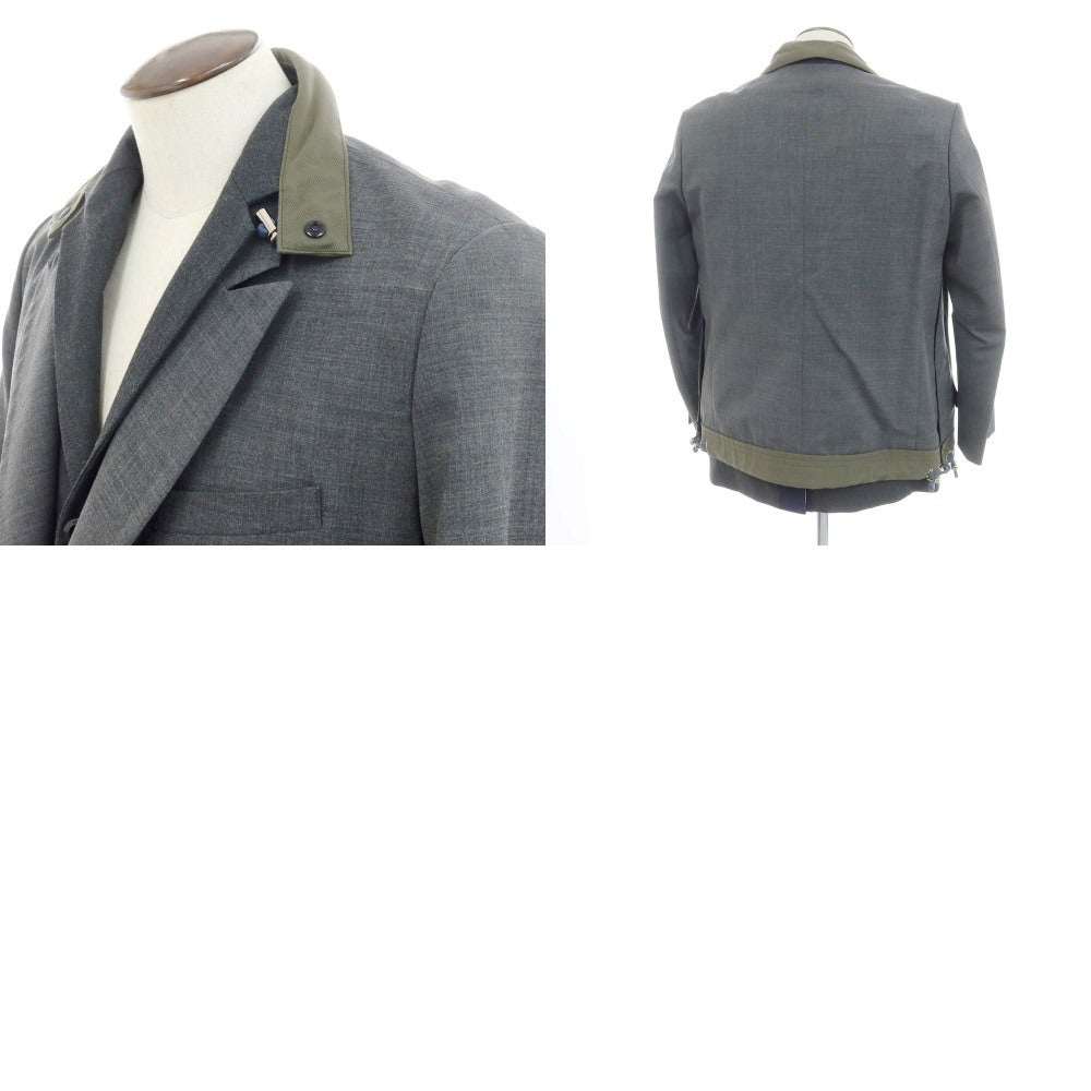 [Used] Sacai polyester wool layered casual jacket, grey [3] [Condition rank B] ​​[Men&