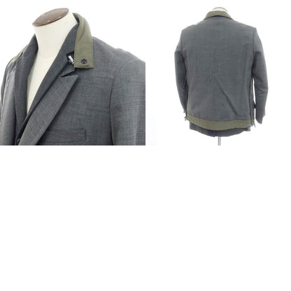 [Used] Sacai polyester wool layered casual jacket, grey [3] [Condition rank B] ​​[Men&