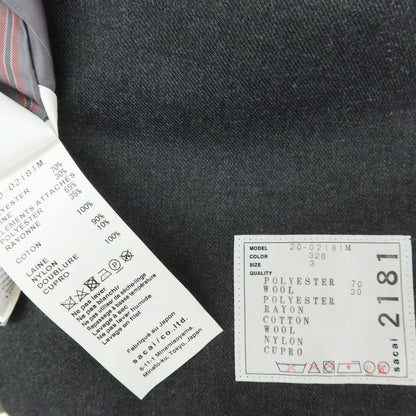 [Used] Sacai polyester wool layered casual jacket, grey [3] [Condition rank B] ​​[Men&