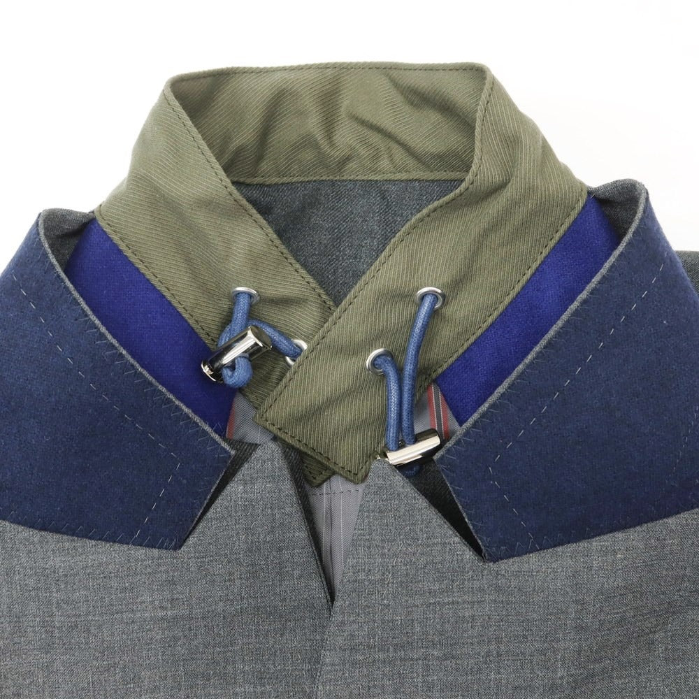 [Used] Sacai polyester wool layered casual jacket, grey [3] [Condition rank B] ​​[Men&