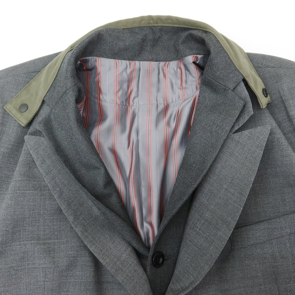 [Used] Sacai polyester wool layered casual jacket, grey [3] [Condition rank B] ​​[Men&