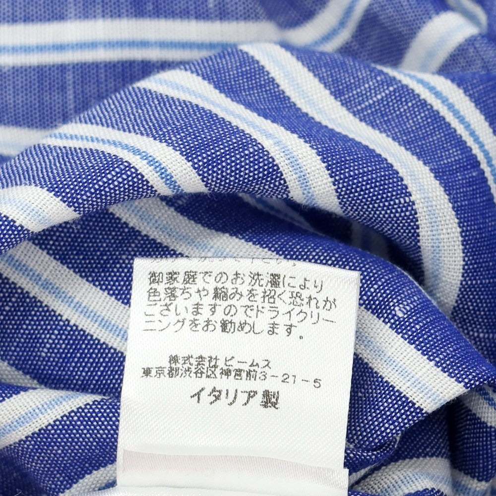 [Used] CAMICERIA THIENESE Linen cotton wide collar casual shirt Light navy x white [Size S] [NVY] [S/S] [Condition rank C] [Men&