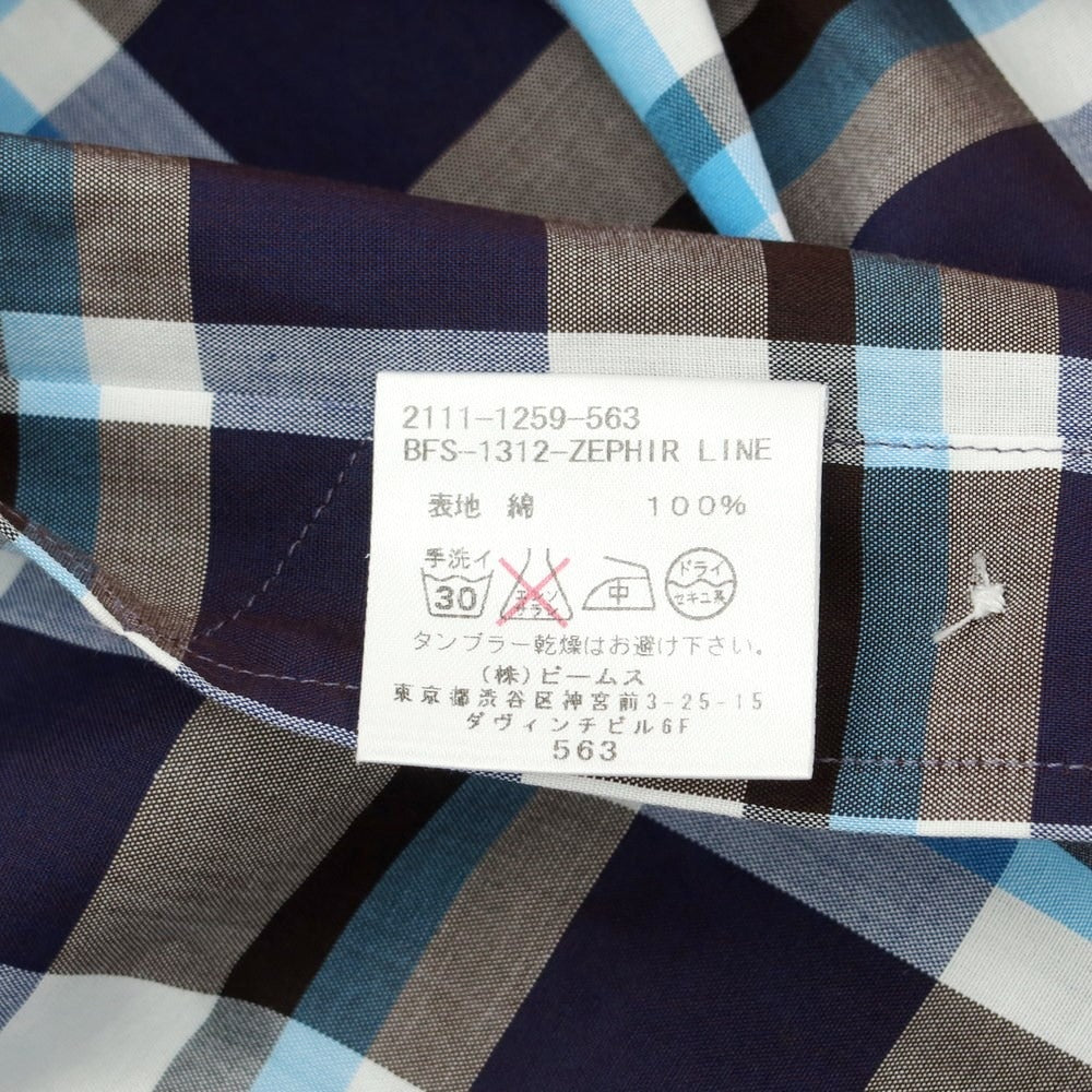 [Used] BEAMS F Cotton Wide Collar Casual Shirt Dark Purple x Brown [Size S] [PUP] [S/S/A/W] [Condition Rank B] ​​[Men&